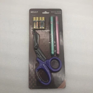 MEUUT Pen light & Medical Shears-Two LED Medical Penlights Included Batteries - Picture 1 of 9