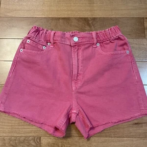 NWOT GapKids Girls Hot Pink Girlfriend High Rise Jean Shorts, Size 14 - Picture 1 of 6