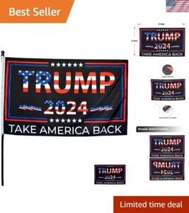 Vivid Trump 2024 Double-Sided Flag - 3x5 ft Polyester Banner for Indoor/Outdoor - Picture 1 of 10