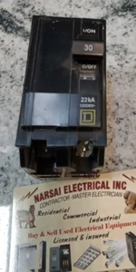 SQUARE D/BREAKER/ QOB230VH/ 30A/2 P/ 120-240VA/ BOLT-ON/22KA/NEW STY/USE(37C2UP - Picture 1 of 10