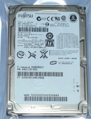 Fujitsu 80gb MHW2080BH PL 0080891F 80gb 2.5" Sata Laptop Hard Drive - Image 1 of 4