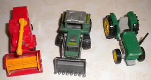 VINTAGE LOT 3 DIE CAST FARM COMBINE TRACTORS KUBOTA & MATCHBOX - Picture 1 of 6
