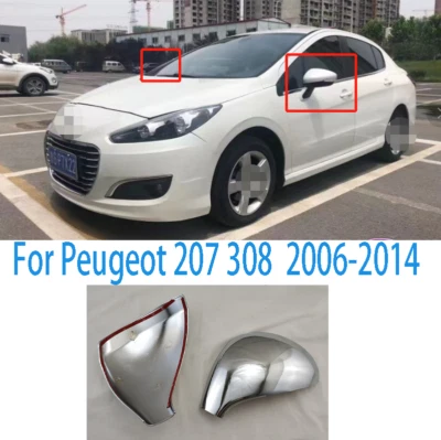 Reequipamiento para Peugeot 207 308 2006-2014 Tapa Espejo Retrovisor Borde Chorme 2 piezas Foto 1 de 4