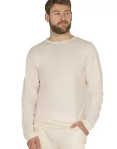 100% algodón orgánico para hombre manga larga ropa blanca sin blanquear vegana - Imagen 1 de 9