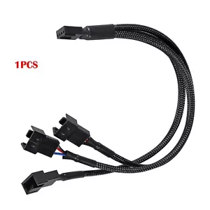 12" 3-Way 4-Pin PWM Fan Splitter Cable PC Fan Extension for 4/3-Pin Cooling Fan - Picture 1 of 7