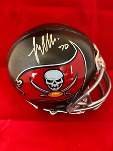 LOGAN MANKINS SIGNED TAMPA BAY BUCCANEERS MINI HELMET RARE COA - Picture 1 of 2