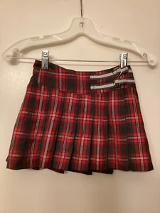 Nautica Skirt Size 5 Pleated Plaid Red Black - Picture 1 of 7