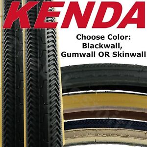 1 or 2Pak Kenda K36 27 x 1-1/8" High Pressure Bike Tire Black/ GumWall/ SkinWall