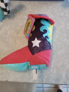 Bark Box Plush Dog Toy Boot Scoot Boogie  Cowboy Boot  Squeak/Crinkle Large NWT - Picture 1 of 3