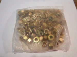 100 pcs 1/4"-28 Hex Nylon Insert solid brass Lock Nuts  - Picture 1 of 3