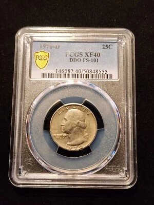 VERY SCARCE DDO FS-101 PCGS XF40 1970-D WASHINGTON QUARTER DOUBLE DIE OBVERSE! - Image 1 of 4