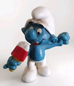 PEYO SCHLEICH SMURF SMURFS VINTAGE 1978 GERMANY ICE CREAM LOLLY TOY FIGURE. - Picture 1 of 7