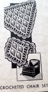 RARO SET SEDIA ALL'UNCINETTO ROSA VINTAGE ANNI 40 + BONUS - Foto 1 di 1