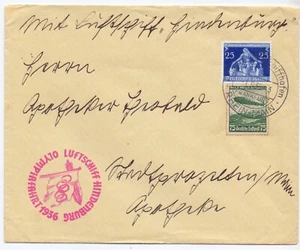 DEUTSCHLAND 1936 BRIEF GEBRAUCHT HINDENBURG OLYMPIA FLUG - Bild 1 von 2