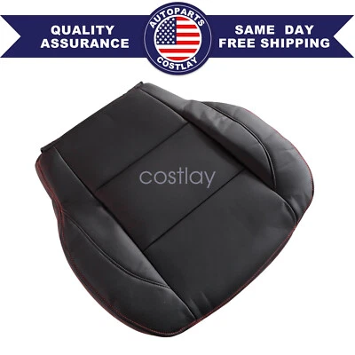 Cubierta de asiento inferior del conductor 2005-2015 para Nissan TITAN PRO-4X negra con costura roja Foto 1 de 4