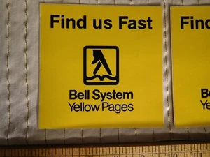 2 Rare ~ Bell Systems Sticker ~ Find It Fast ~ Bright Yellow ~ Great Prop! - Picture 1 of 4