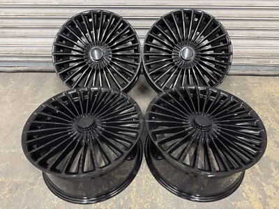 Mercedes Maybach 20” Alloy wheels Wider Rear 5x112 Mercedes Style Gloss Black - Image 1 of 4