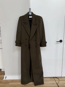 NWT Saint Laurent Wool Coat, Khaki Size36 - Picture 1 of 7