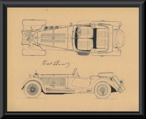 Autógrafo Karl Benz Diagrama de reimpresión de Mercedes-Benz en papel de 90 años P088 - Imagen 1 de 1