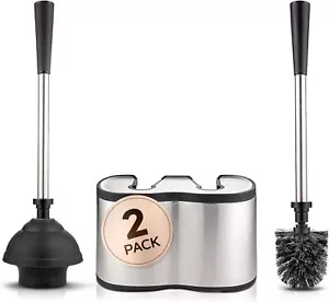 2 Pack Toilet Brush and Plunger Set 18-in - Picture 1 of 6