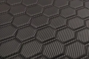 CARBON 3D AUDI HONEYCOMB SCHWARZ Automobil Kunstleder gesteppt - Bild 1 von 5