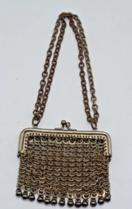 VINTAGE SILVER CHAINMAIL MESH COIN PURSE - Picture 1 of 4