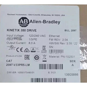 NUEVO 2097-V33PR5-LM Kinetix 350 2.0kW Servo Drive AB 2097 V33PR5 LM EE. UU. - Imagen 1 de 2