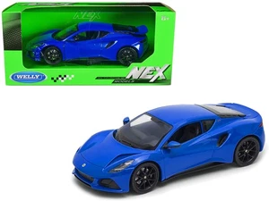 2022 Lotus Emira Blue Metallic Diecast Model Car 1/24 NEX Series Welly - Picture 1 of 2