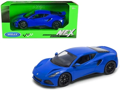2022 Lotus Emira Blue Metallic Diecast Model Car 1/24 NEX Series Welly - Image 1 of 2