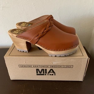 NEU MIA Free People Elsa schwedische Clogs Zopf Slipper Holzabsatz Größe 10,5/11 - Bild 1 von 13
