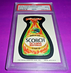 1974 Topps Wacky Packages SCORCH Mouthwash PSA 9 MINT Series 8 Packs 💥 - Picture 1 of 2
