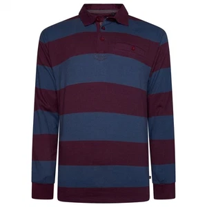 Camisa polo de rugby a rayas de manga larga talla grande Kam para hombre en 3 colores, 2XL-8XL - Imagen 1 de 4