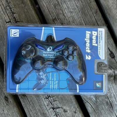 Dual Impact 2 Sony Playstion 2 / PS One Controller Blue - New Sealed 2002 - Image 1 of 4