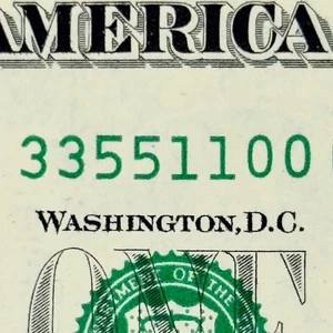 Four Consecutive Pair 3s 5s 1s 0s Four Pairs Together Dollar Fancy Serial Number - Picture 1 of 7
