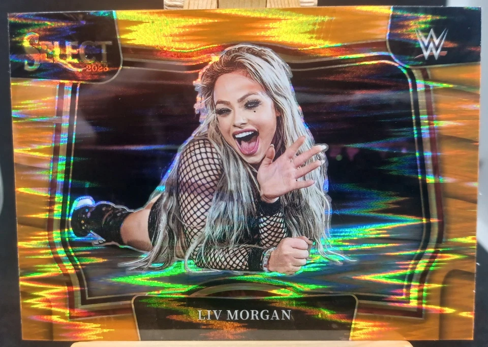 2023 Panini Select WWE LIV MORGAN ORANGE FLASH PRIZM Ringside #253 SP - Image 1 of 2