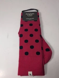 Lässige Stiefelsocken Abercrombie 2010 dunkelrosa mit schwarzen Punkten A450 - Bild 1 von 6