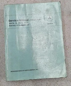 MERCEDES BENZ SERVICE MANUAL R107 350 & 450 SL/SLC - Picture 1 of 8