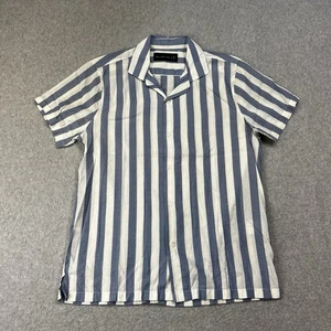 Camisa Abercrombie & Fitch Para Hombre Mediana Campamento Rayas Manga Corta Algodón Peso Ligero - Imagen 1 de 9