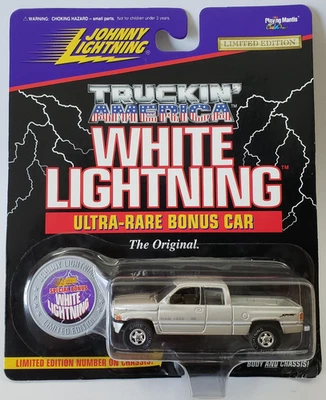 Johnny Lightning 1996 Dodge Ram Truckin' America Diecast 1:64 White Lightning R1 - Image 1 of 4