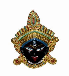 Nazar Battu Evil Eye Protector Maa Kali MasK Wall Hanging For Home & Shops 18CM - Picture 1 of 3