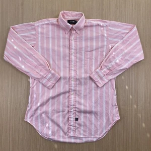 Vintage Ike Behar Shirt Mens 15 1/2-33 Pink Candy Stripe Button Up 90s Retro Y2K - Picture 1 of 11