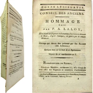 Legislative Corps Conseil des Anciens 1799 Hommage Charles Moreau Pierre A. Laloy - Bild 1 von 7