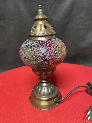 Handmade Stained Glass Moroccan /Turkish Mosaic Table Lamp Mosaic Lamp Euro Adap - Image 1 of 2