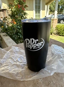 Dr. Pepper 20 Oz Tumbler Black Insulated Stainless Steel NEW - Picture 1 of 7