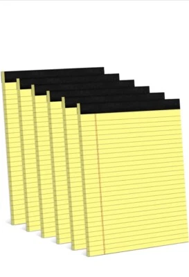 Notepads, 8.5 x 14-Inch, Wide Ruled, Canary, 50 Sheets/Pad, 12 Pads/Pack. - Image 1 of 2