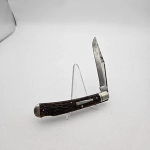 RARE ANTIQUE REMINGTON BULLET KNIFE 5 3/8" JIGGED BONE POCKET KNIFE 1924-1933 - Picture 1 of 14