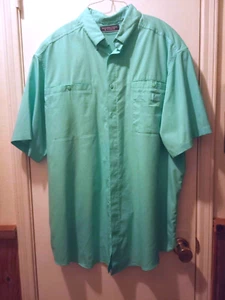 Roundtree &Yorke Men's Cape Back Vented Turquoise Short Sleeve Fishing Shirt XLT - Picture 1 of 5
