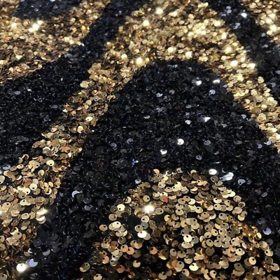 Tela de lentejuelas de terciopelo elástico Selectra Waves, material metálico de spandex brillante Foto 1 de 4