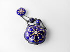 Antique Russian enamel perfume bottle with Chatelaine