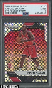 2016-17 Panini Starburst Prizm #220 Pascal Siakam Raptors RC Rookie PSA 9 MINT